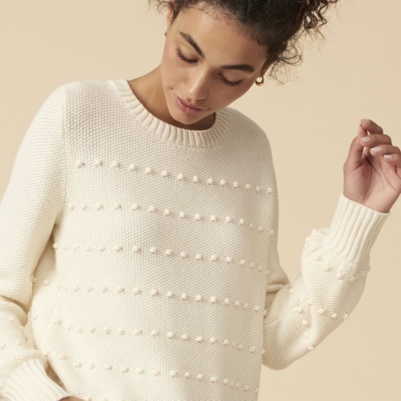 Amour Vert Sweaters - Amour Vert Perryn Sweater 100% Wool Ivory Size XS